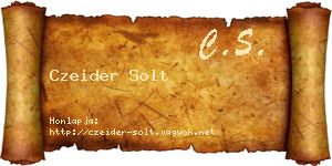 Czeider Solt névjegykártya